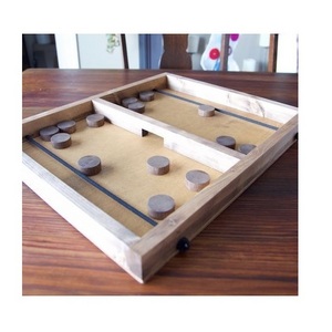 Kids Wooden Toys Fast Hockey Sling Puck Game Wooden Board Party Indoor Table Game Montessori Toys Adults Funny Family Game