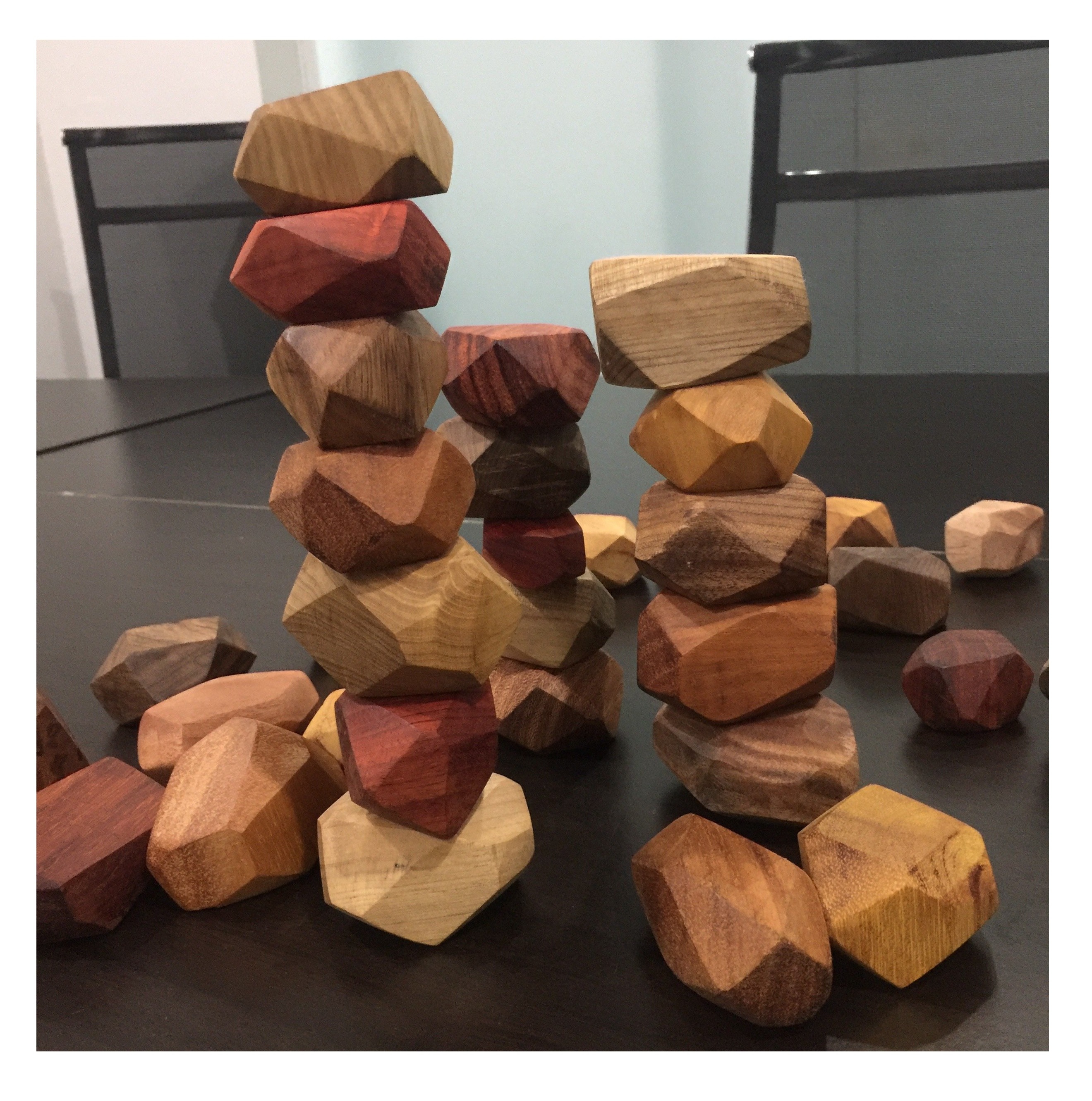 Wholesale Set Tumi Ishi Wood Balancing Stacked Stones education and relax [Ws0084587176063]