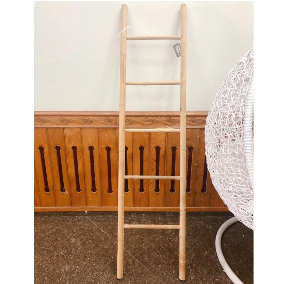 Factory durable Bamboo Step Ladder for Towel clothes rack Decor Bamboo rack Furniture for Bathroom and Living room