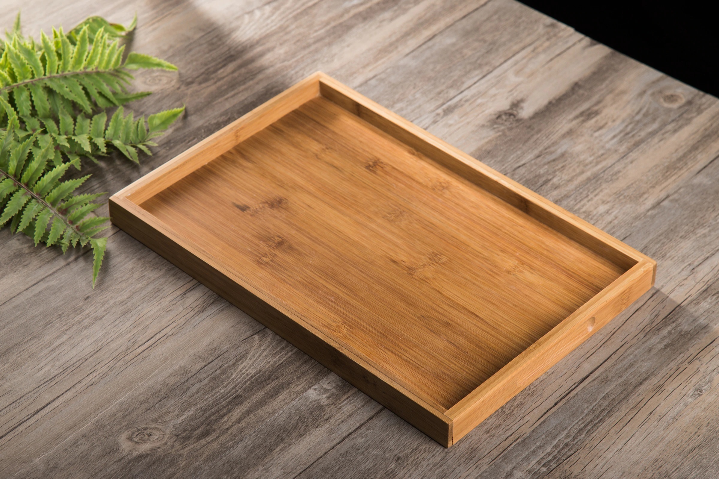 Bamboo Food Serving Tray Set with Handle