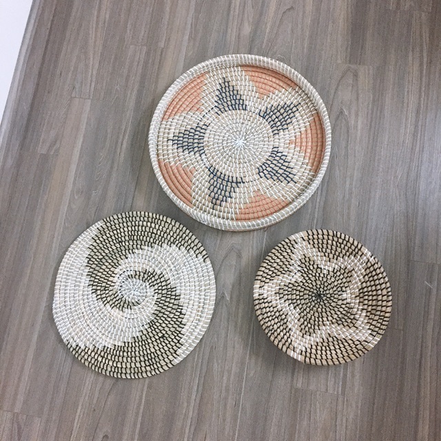 New designed seagrass wall plate/ hand weaving wall basket hanging decoration for wall decoration