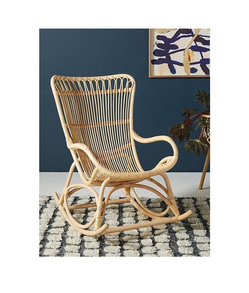 Vietnam supply Rattan Rocker Chair -  Rattan Bamboo Rocking Chair & Ottoman- Armchair Rocking Chair Bamboo