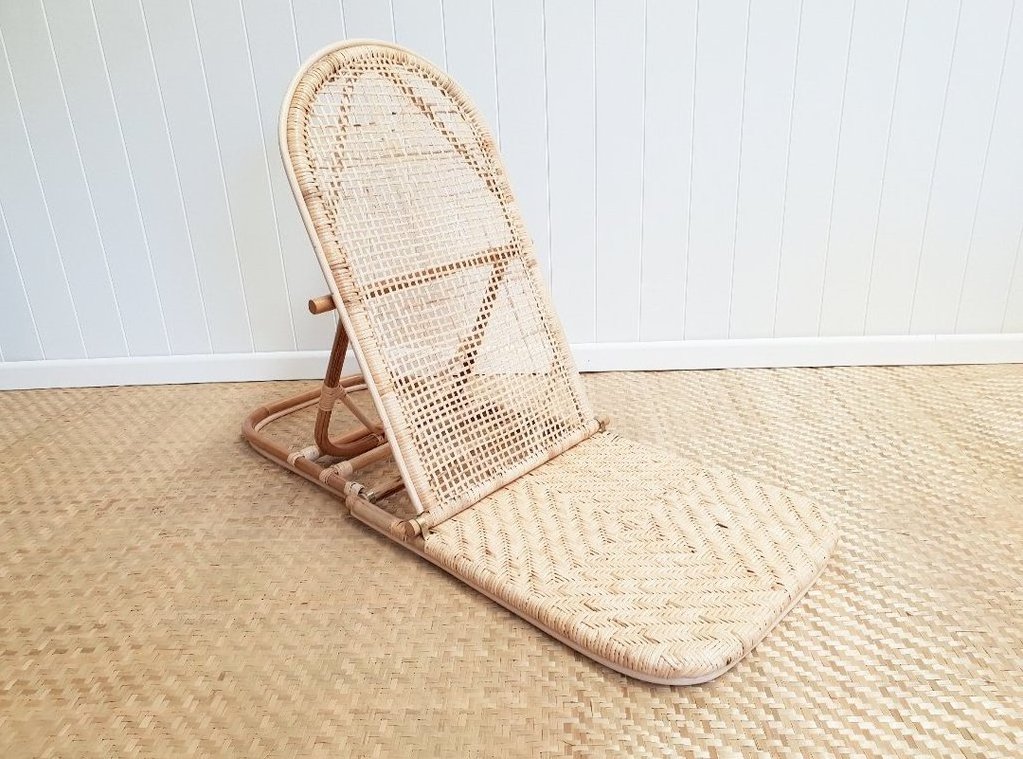 Wholesale 100% natural rattan cane outdoor folding white beach chairs with head rest from Vietnam/Rachel: +84896436456