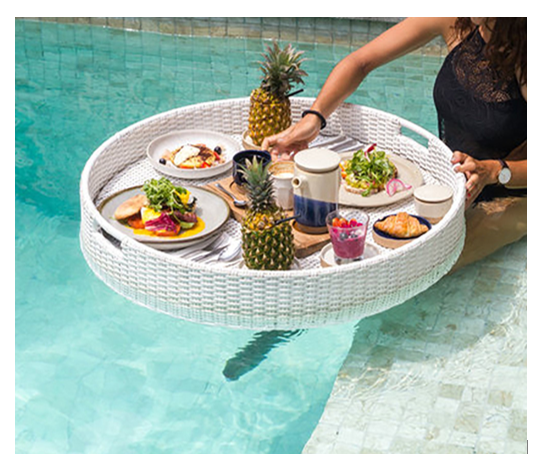 Hot Coming Summer Rattan Floating Tray - Float Tray Is used to Serve Breakfast in Swimming Pool