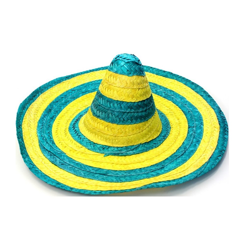 Multicolor Braided Fashion Mexican Palm Straw Hat Made In Vietnam