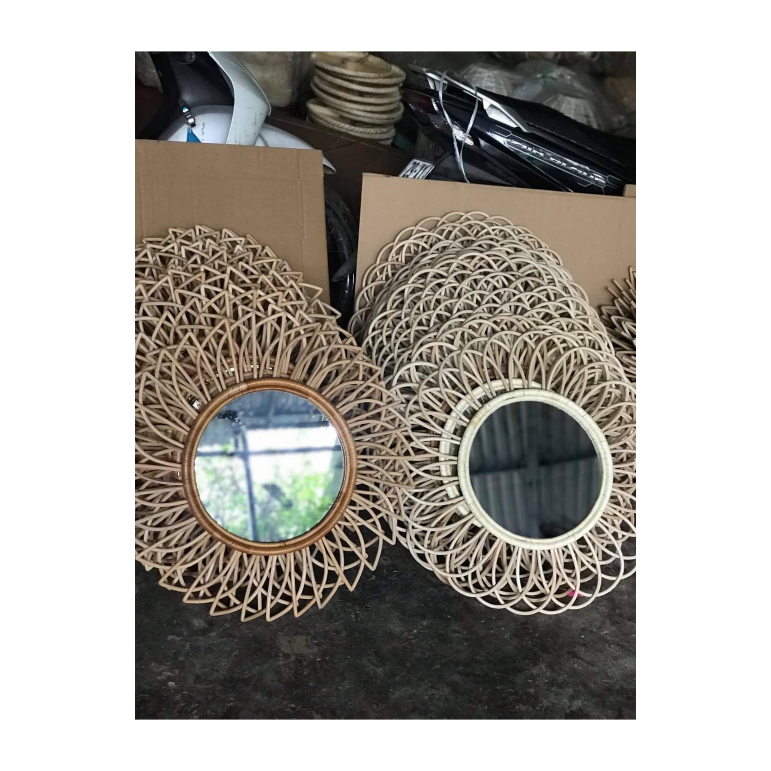 Handicrafts from rattan - rattan mirror appliance restaurant, hotel, home contact Krystal (+84 587 176 063) 99 Gold Data