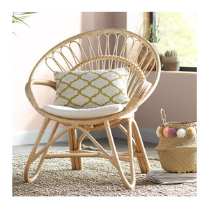 Wholesale rattan papasan reclining chairs for living room decor home with colorful cushion (Kaylin Whatsapp +84817092069)