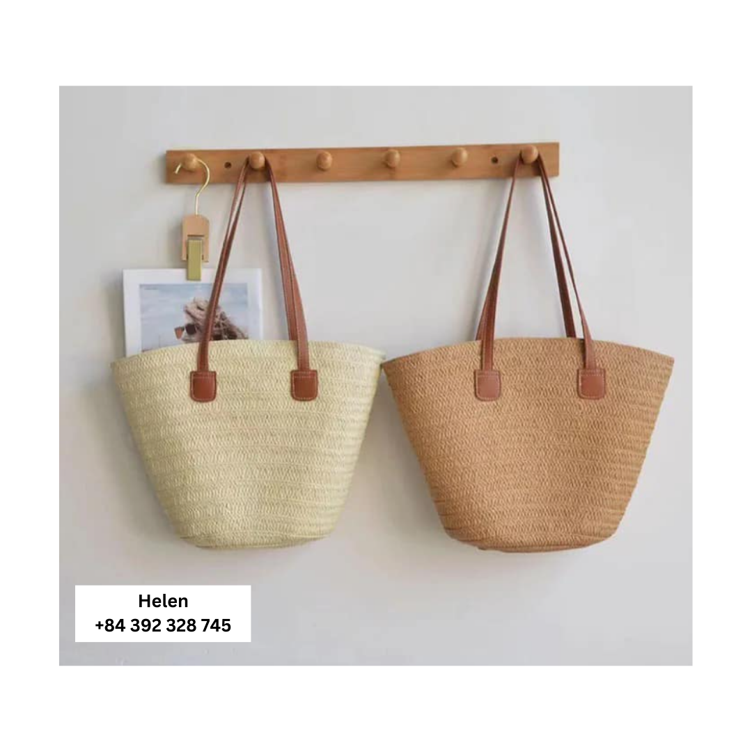 ELEGENT STYLE SEAGRASS BAG/HANDMADE BAG VINTAGE BAG CHRISTMAS HANDICRAFT BAG/SEAGRASS GIFT BAG BIG GRASS BAG LEAVES