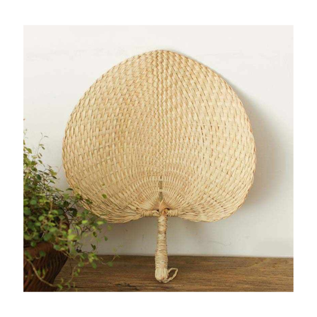 Traditional bamboo hand fan Natural rattan palm leaf hand fan wholesale hanging fan made of bamboo for export