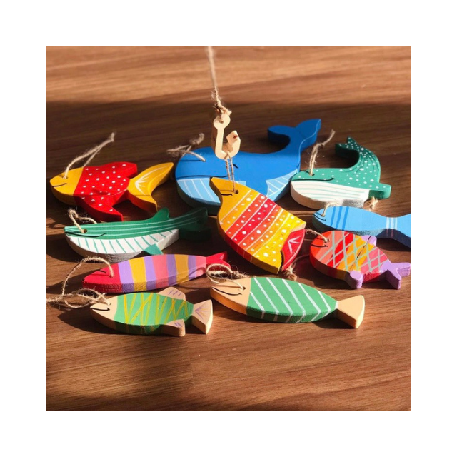 Wholesale in Bulk Unfinished Wooden Fish for Crafting, Home & Room Decor, DIY Craft, Handmade Unfinished Wood Fish