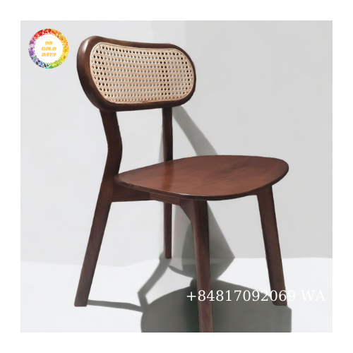 Durable Restaurant Dining Room Brown Foldable Wood Natural Rattan Diner Chair For Sale From Vietnam Factory