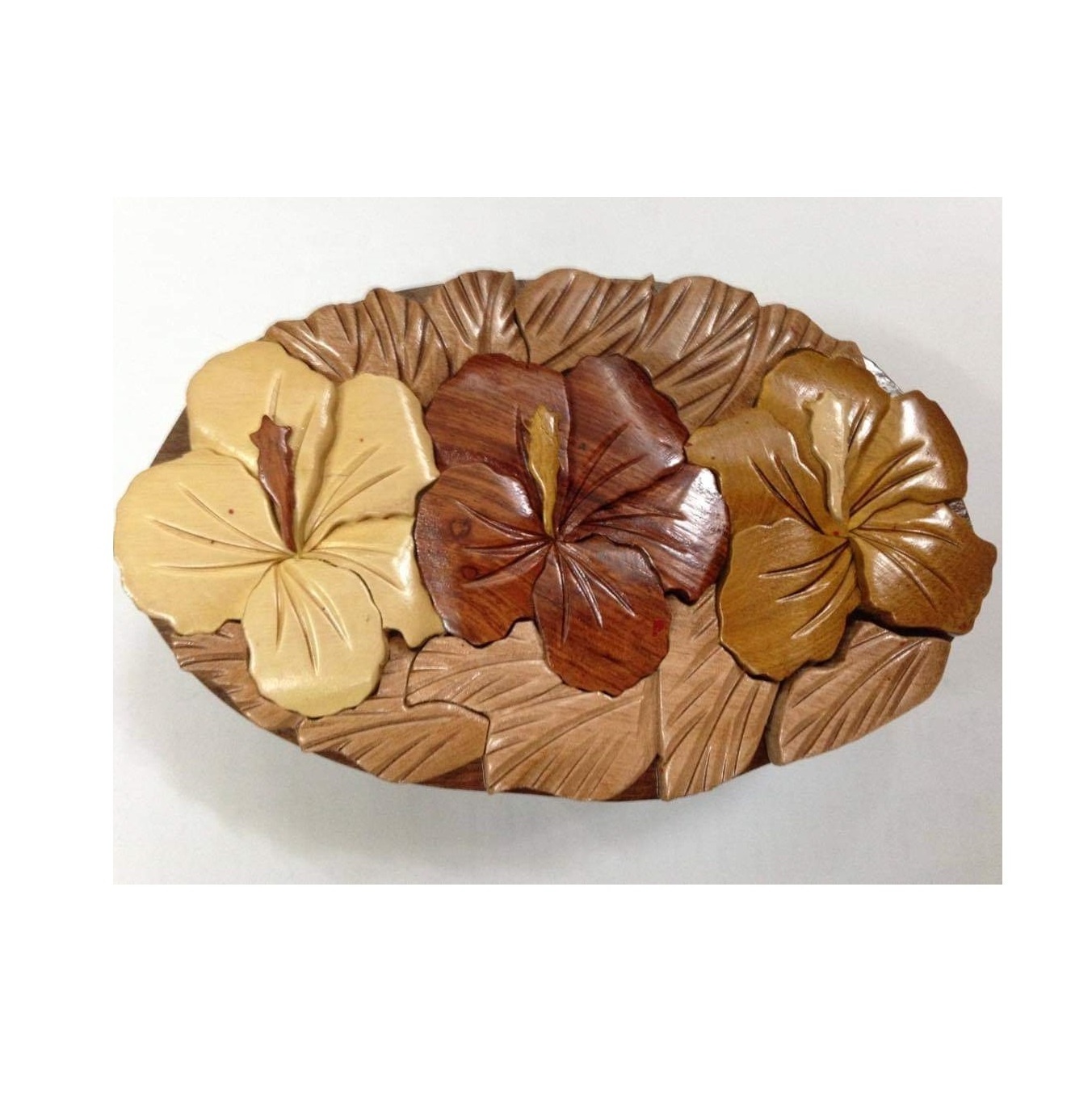 Intarsia palm tree - Wood Carving Wall Art - Wooden Intarsia For Wall Hanging Decoration (0084587176063 WS Sandy)