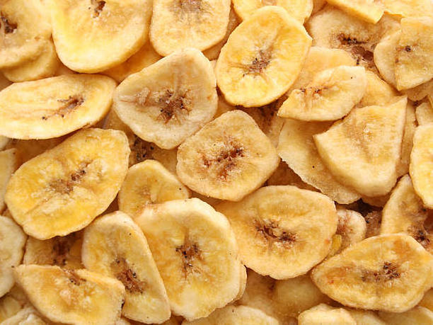 Dehydrated Banana Chips - Dried Banana Chips Isolated