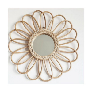 Rattan Mirror Decor For Home Handmade Natural Style Vintage Rattan Product Decorative Home wall hanging