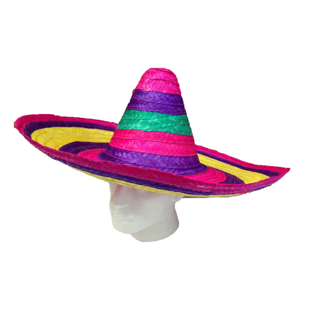 Multicolor Braided Fashion Mexican Palm Straw Hat Made In Vietnam