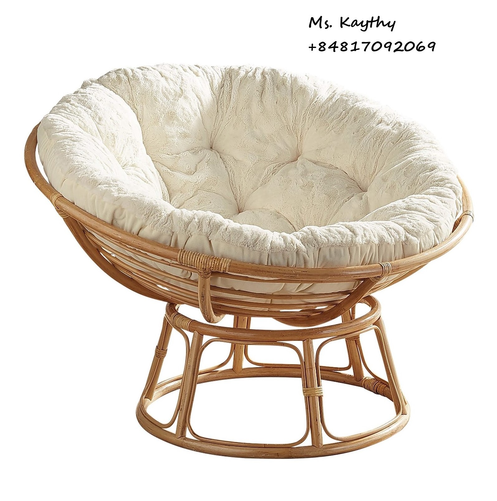 Super Comfortable Living Room Rattan Wicker Papasan Radar Chair with Cushion from Vietnam (Kaylin Whatsapp +84817092069)