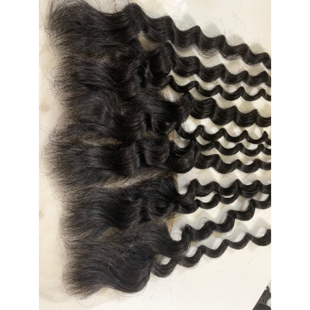 Machine Double Weft Regular Wave All Colors Unprocessed 100%  13x4 13x6 Curly Frontal