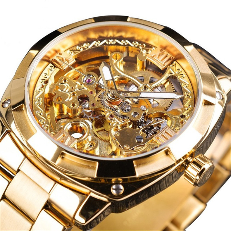 automatic watches men  Fashion  Mechanical Steampunk  Dress Men Watch Top Brand Luxury Stainless Steel Automatic Skeleton Watch