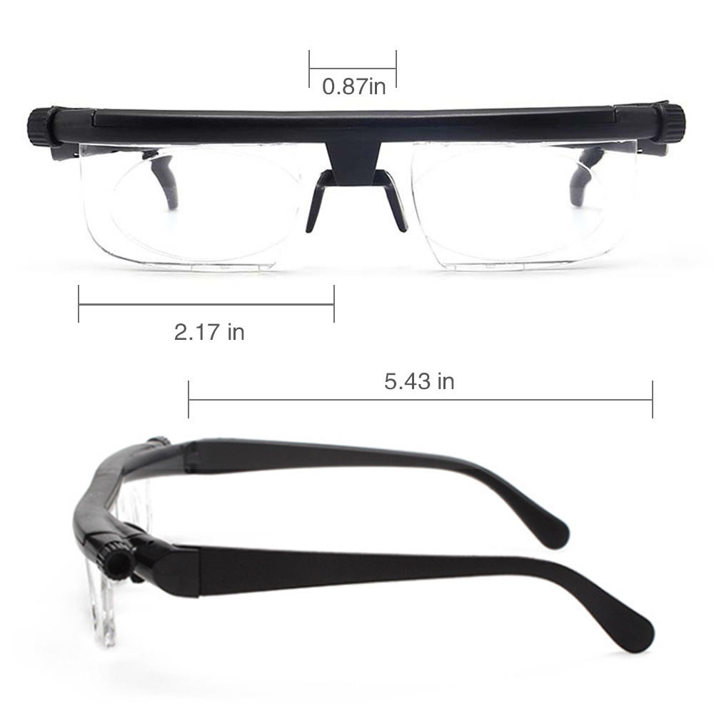 Women Men Myopia Eyeglasses -6D to +3D Diopters Magnifying Variable Strength Magnifier Focus Adjustable Lens Reading Glasses