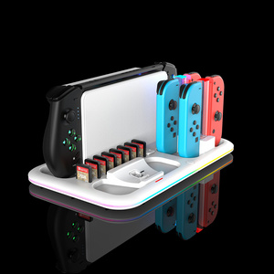 Multi functional Cooling Stand Joy sticker Controller Charger Charging Dock Station Cards Storage For Nintendo Switch