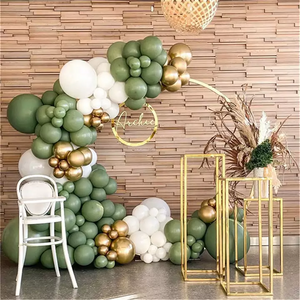 diy sage green white gold metallic matte balloon arch garland ballons kit for anniversary holiday ballons Party Decoration