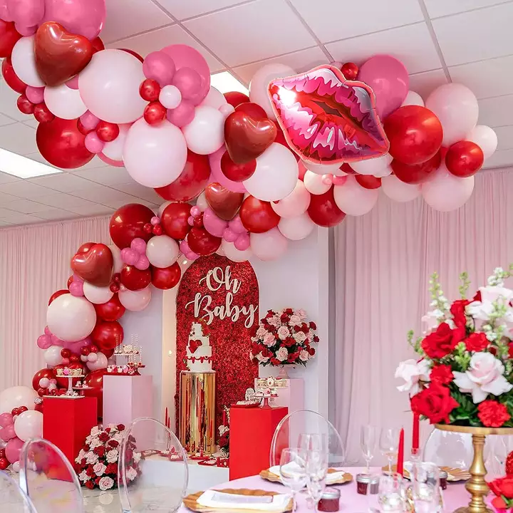 custom themed balloon chain  balloon arch kit decorations bride ballons Propose engagement Valentine's Day party decorations