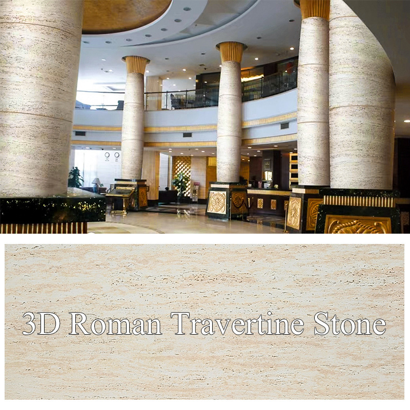 3D travertine stone panel flexible veneer sheet exterior decorative wall stone OEM Service outdoor soft stone panel