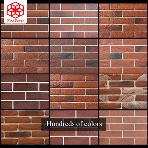 External wall tile red cultural thin brick tile for house wall