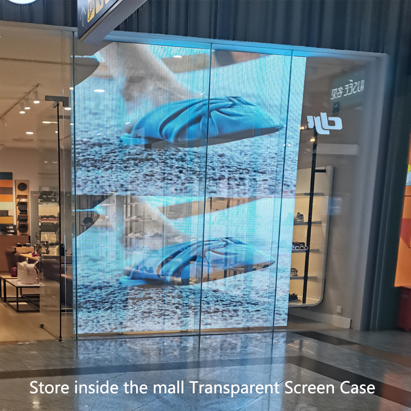 P3.91-7.82 Transparent LED Film Screen Indoor Window Display Translucent Flexible Crystal Film Display Digital Signage