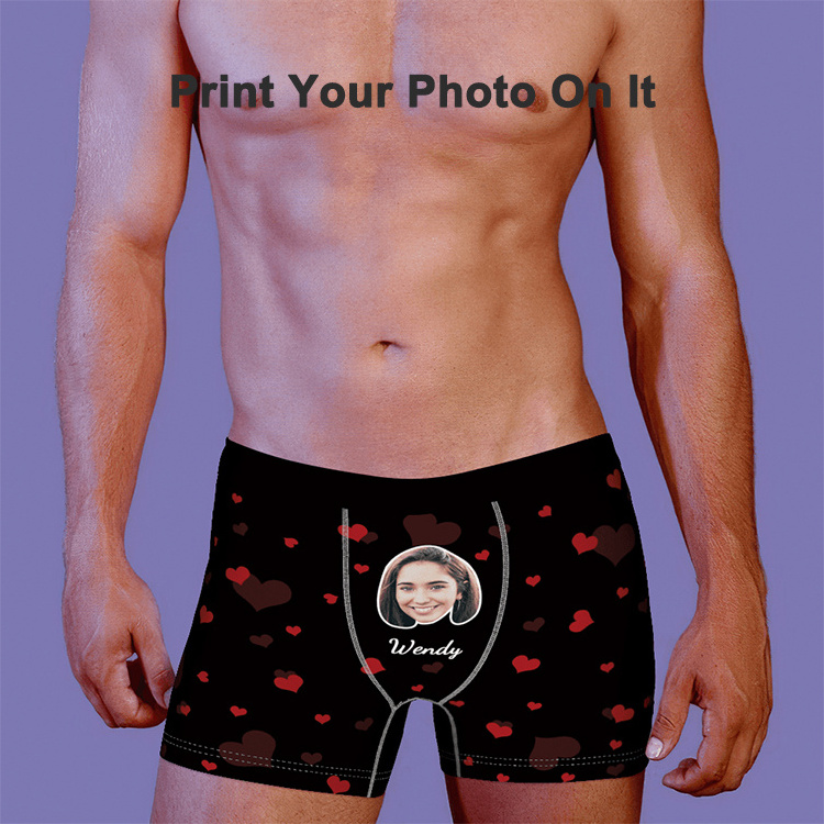 Dropshipping Custom printed face 2021 custom men's function comfortable underwear for men gay