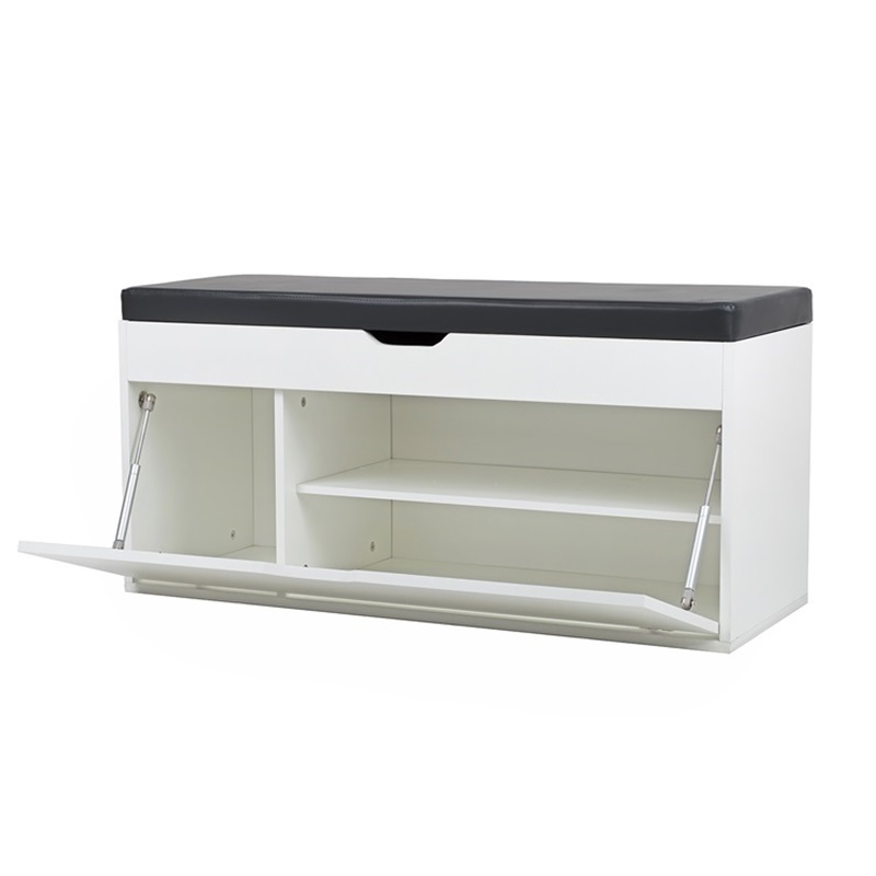 Hot Sale New Modern Design White Wood Shoe Cabinet Bench for Hallway