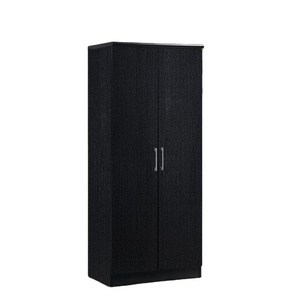 Wooden mid-century design furniture  cabinet wardrobe with 2 doors black white Armoire with Shelves for bedroom