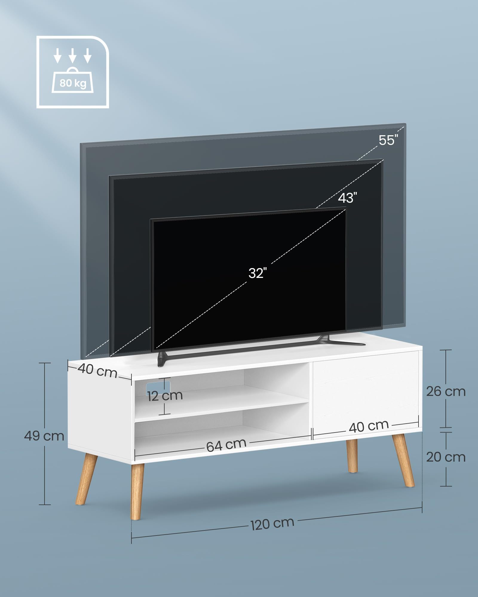 Modern meuble tv Storage Table for Living Room Console Table with Storage Shelves  for TVs up to 55 Inch Game Console Storage