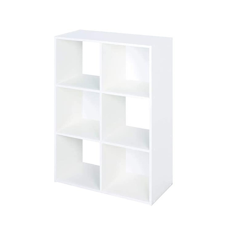 Home Furniture Living Room 6 Cubes Wall Mount Wood Cabinet Storage Organizer Book Shelf Bookcase