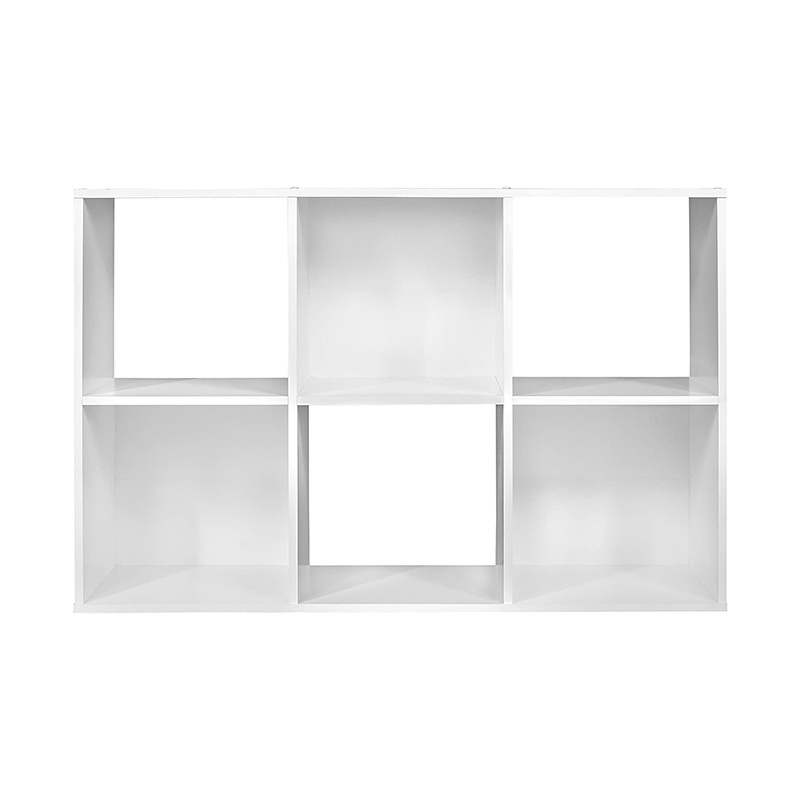 Home Furniture Living Room 6 Cubes Wall Mount Wood Cabinet Storage Organizer Book Shelf Bookcase