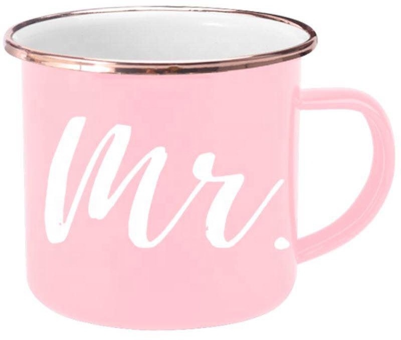 Lulu lucy Mr & Mrs Custom Logo tin cup enamel mug camping outdoors anniversary gift wedding gift