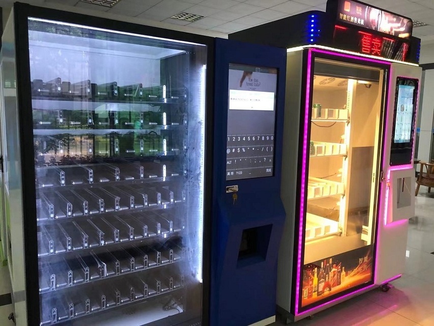 unmanned contactless mini bar beer wine vending machine with cash and cashless payment options with elevator