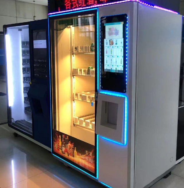 unmanned contactless mini bar beer wine vending machine with cash and cashless payment options with elevator