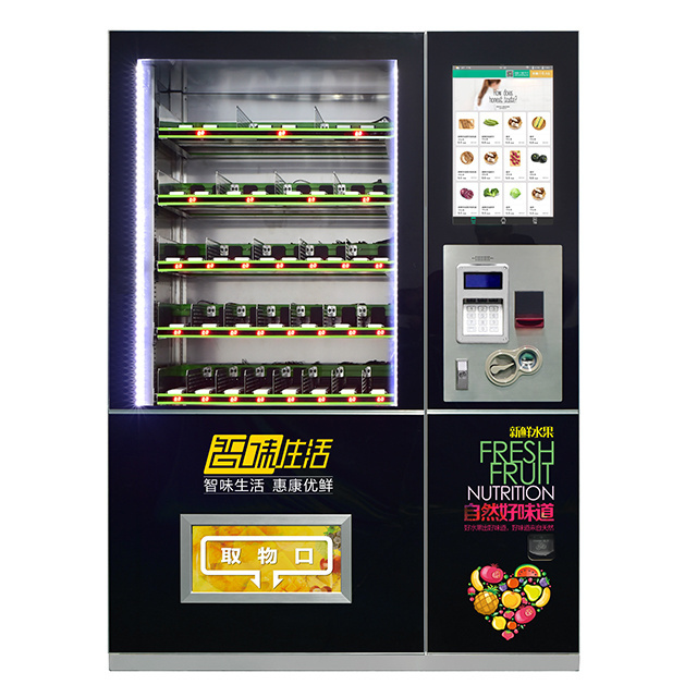 unmanned cup pot noodle snacks vending machine with cash currency and cashless payment options