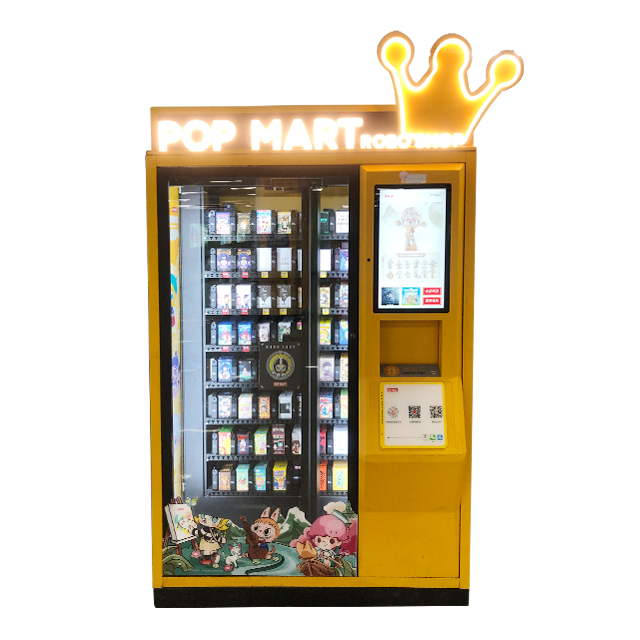 robot arm dispensing beauty fingernail press on vending machine with elevator