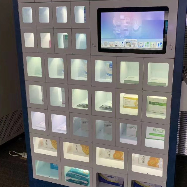 fresh orange Juice and cold drink combo vending machines with transparent grid locker doors