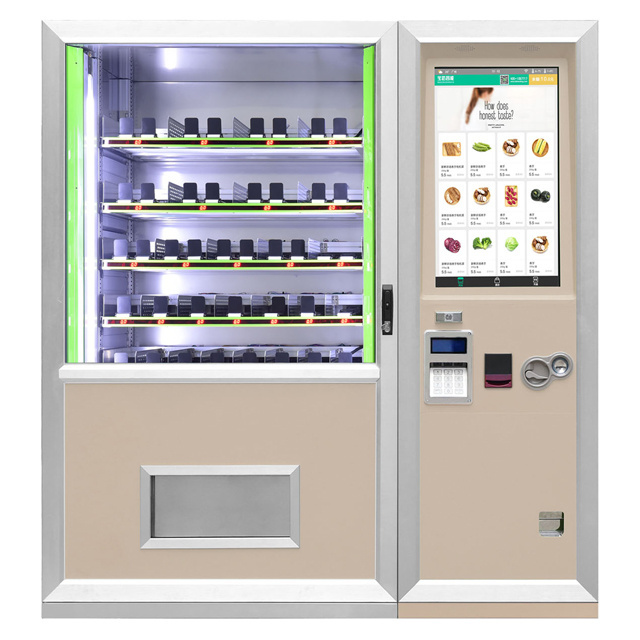 China factory wholesale frozen yogurt ice cream foods vending machine with conveyer belt dispensing