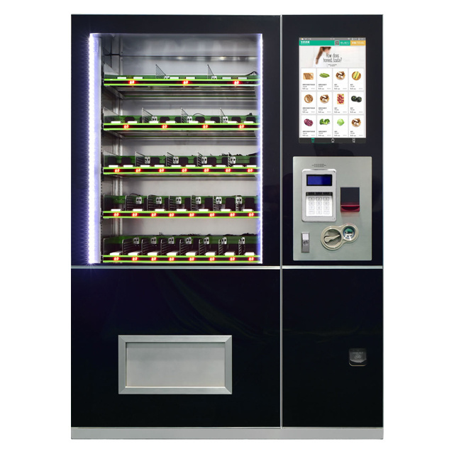 unmanned cup pot noodle snacks vending machine with cash currency and cashless payment options