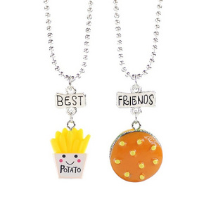 2 Pcs/Set Trendy Children Necklace Jewelry New Designs Cutie Friendship Necklace For 2 Girls