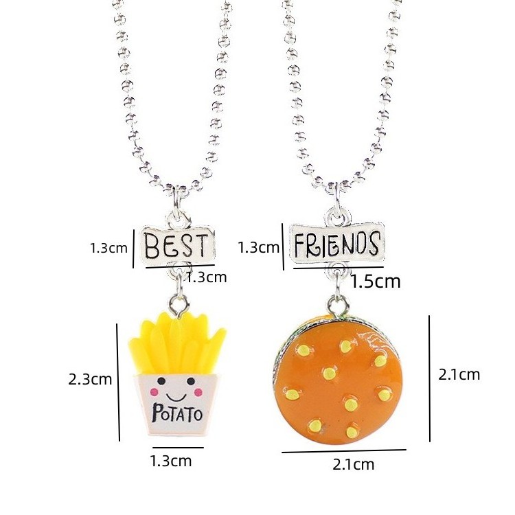 2 Pcs/Set Trendy Children Necklace Jewelry New Designs Cutie Friendship Necklace For 2 Girls