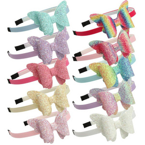 Hair Accessories For Kids Kids Rainbow Headbands Wholesales Kids Jewelry Bow Hair band Bling Headbands For Girls