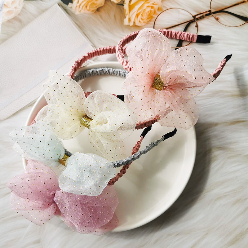 Dot yarn headband Cute Hair Accessories bow Korean version hair accessories children princess hairband Jewelry For Kids