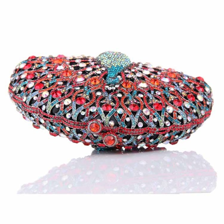 Hollow out rhinestone purse proud as a Peacock crystal bags evening clutch