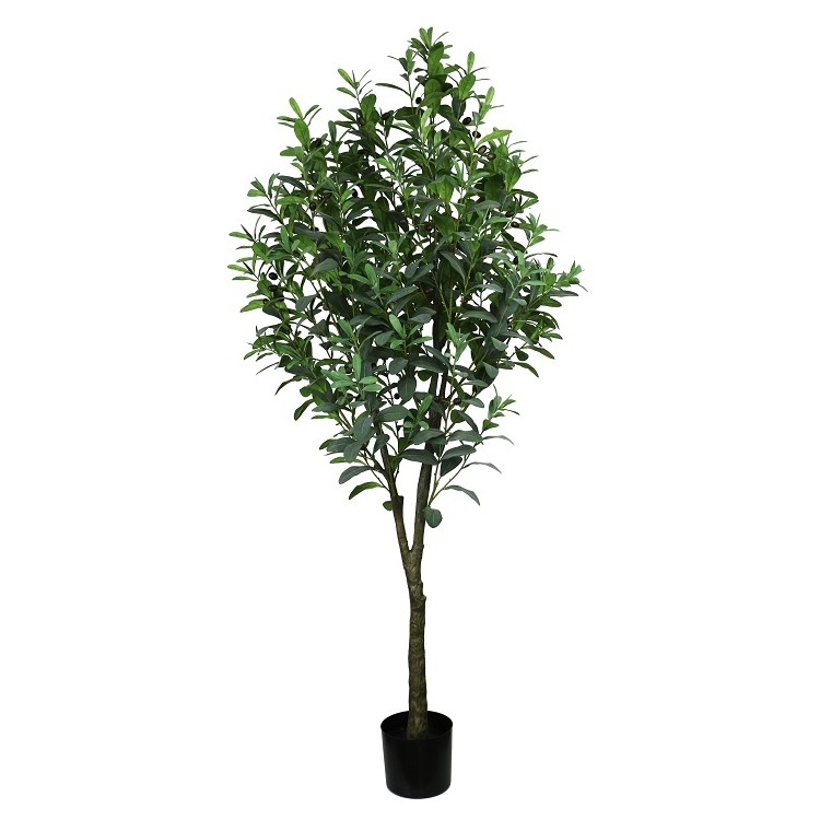 plantas-artificial office decor large faux olive trees with fruit in pot