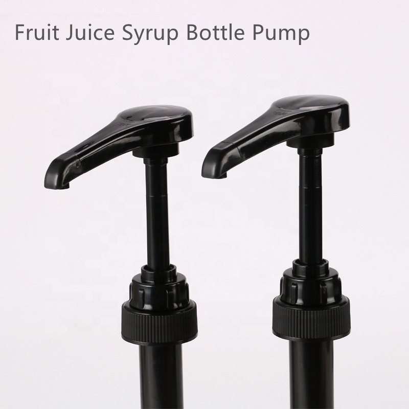 Food grade 28/400 non-spill liquid honey juice sauce maple coffee glass bottle hand press head nozzle dispenser syrup pump